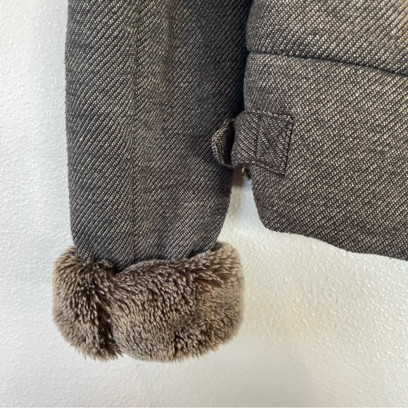 Vans Faux Fur Trim Bomber Jacket Women Sz Medium Full Zip Brown/Gray Lined - Picture 10 of 12